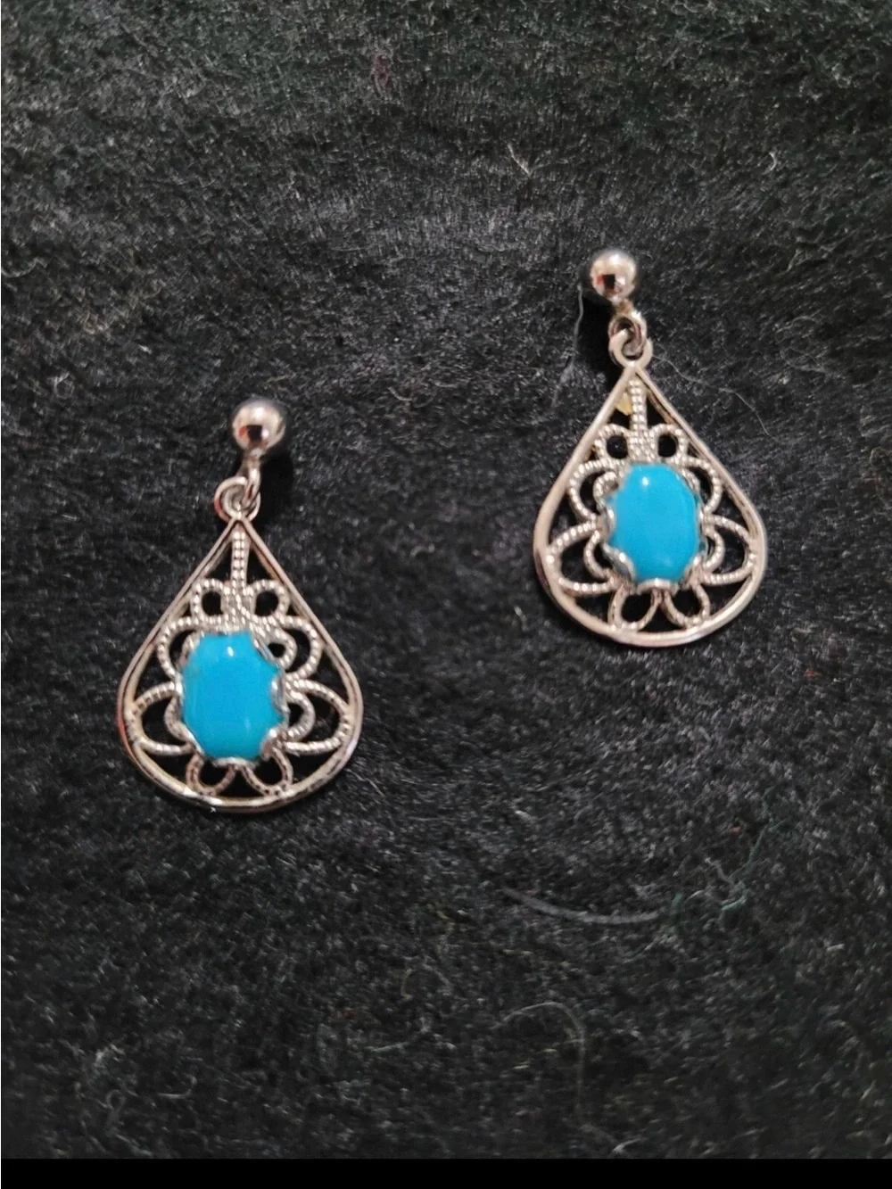 Turquoise Teardrop Dangle Earrings